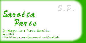 sarolta paris business card